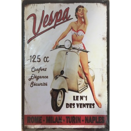 PLAQUE METAL VINTAGE VESPA