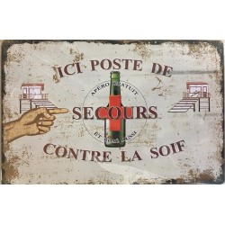 PLAQUE METAL VINTAGE POSTE DE SECOURS