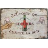 PLAQUE METAL VINTAGE POSTE DE SECOURS