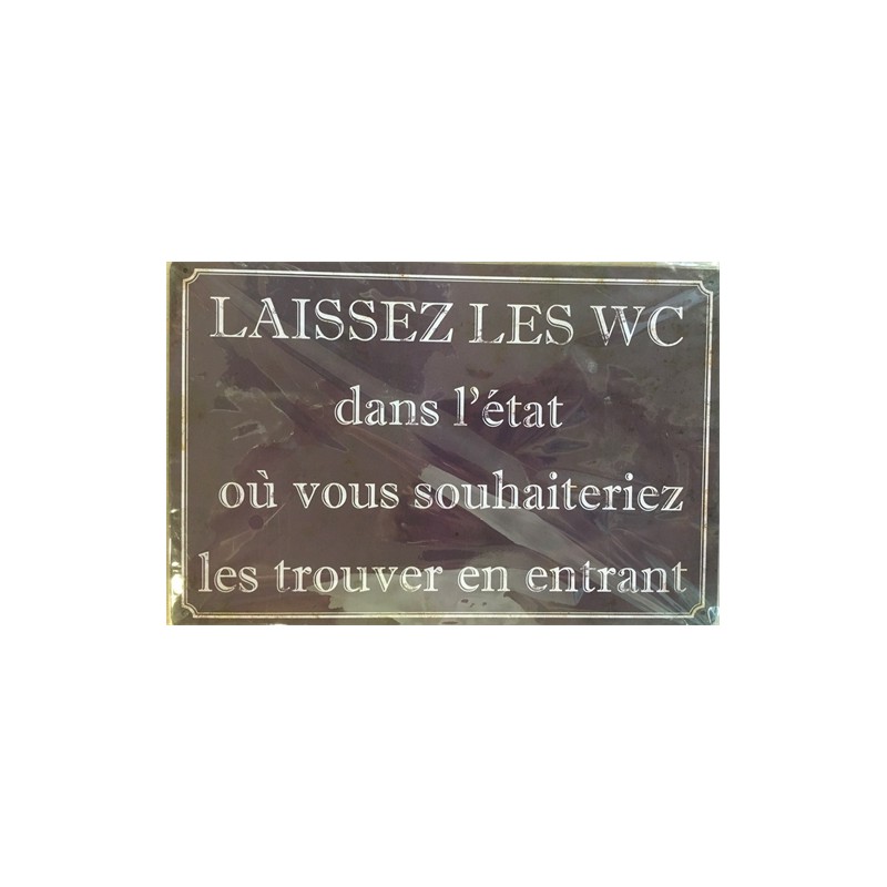 PLAQUE METAL VINTAGE ETAT DES WC