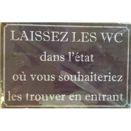 PLAQUE METAL VINTAGE ETAT DES WC