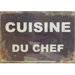 PLAQUE METAL VINTAGE CUISINE DU CHEF