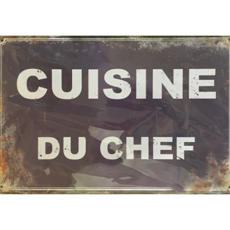 PLAQUE METAL VINTAGE CUISINE DU CHEF