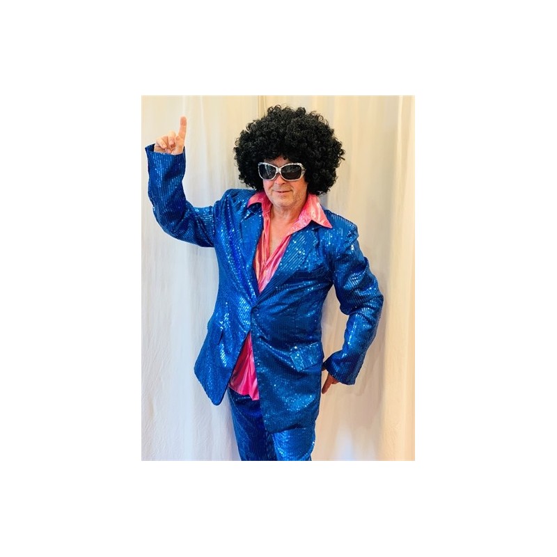 DEGUISEMENT DISCO ENSEMBLE BLEU PAILLETTE TAILLE 54 DEGUISEMENT DISCO ENSEMBLE BLEU PAILLETTE TAILLE 54