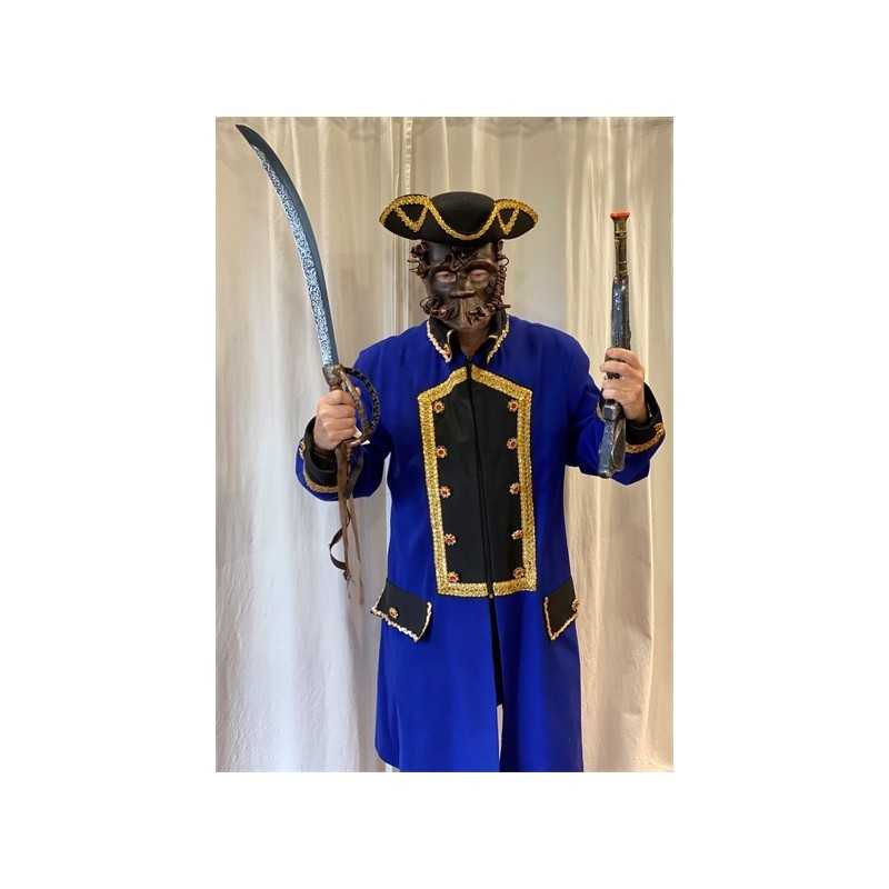 DEGUISEMENT VESTE DE PIRATE LONGUE BLEU TAILLE XL
