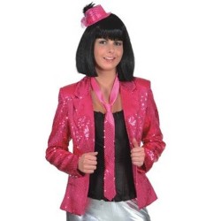 DEGUISEMENT VESTE ROSE FUSCHIA DISCO TAILLE S