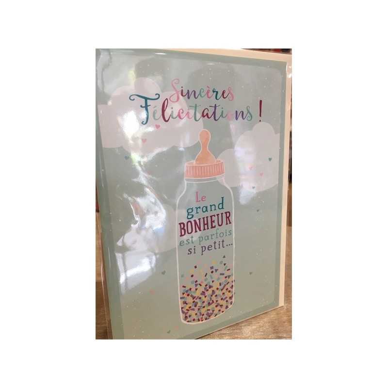 CARTE DOUBLE FELICITATIONS 11.8 CM X 17 CM