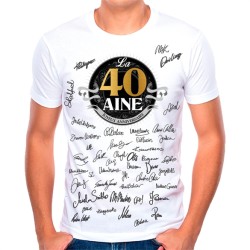 T SHIRT A DEDICACER 40 ANS NOIR ET OR 