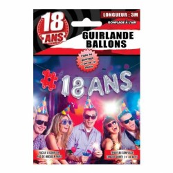 GUIRLANDE BALLONS 18 ANS DE 3 METRES 