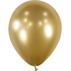 50 BALLONS LATEX 12" OR CHROME MIROIR BALLOONIA