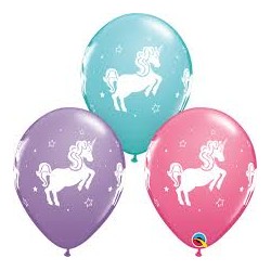 SACHET DE 25 BALLONS LATEX LICORNE COULEURS ASSORTIS  11"