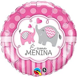 BALLON METALLIQUE ROND E UMA MENINA 