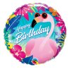 BALLON METALLIQUE ROND HAPPY BIRTHDAY FLAMMANT ROSE 46CM