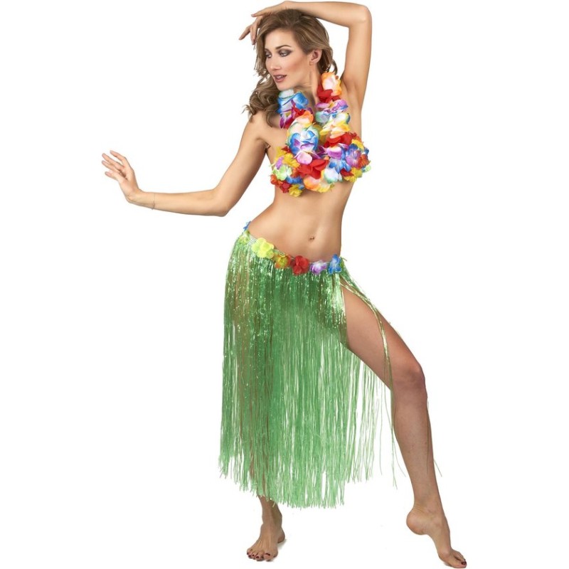 JUPE HAWAIENNE LONGUE VERTE 