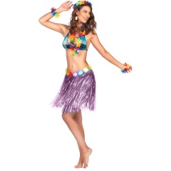 JUPE HAWAIENNE COURTE  VIOLETTE