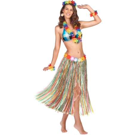 JUPE HAWAIENNE MULTICOLORE LONGUE 