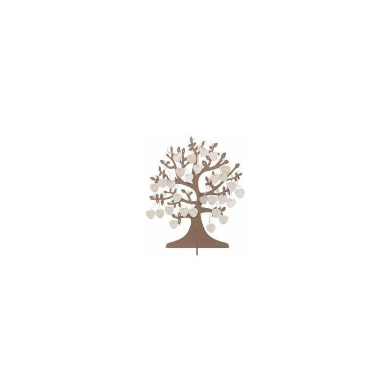 ARBRE VOEUX + 50 COEURS BOIS