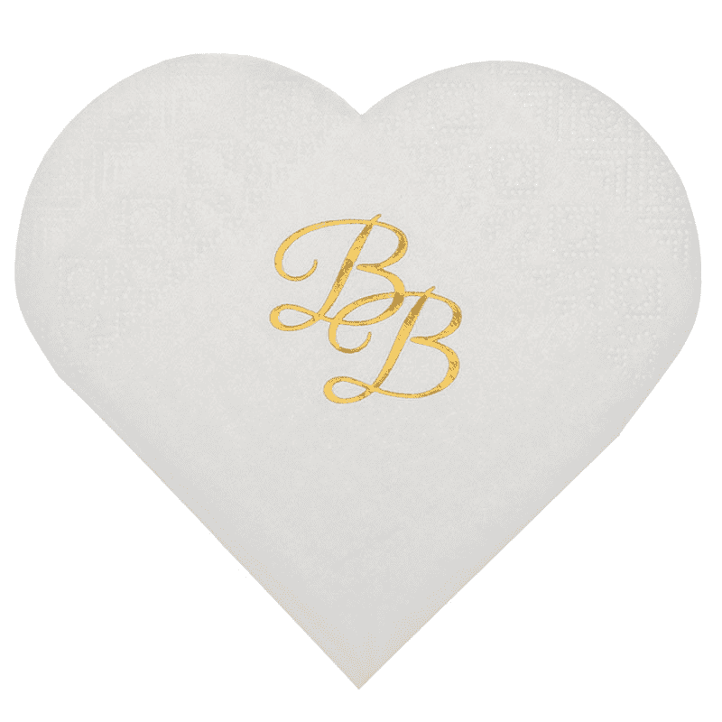 10 SERVIETTES COEUR BB METAL 