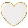 10 ASSIETTES COEUR BLANC BB METAL OR