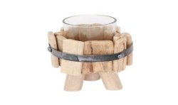 PHOTOPHORE BOIS METAL