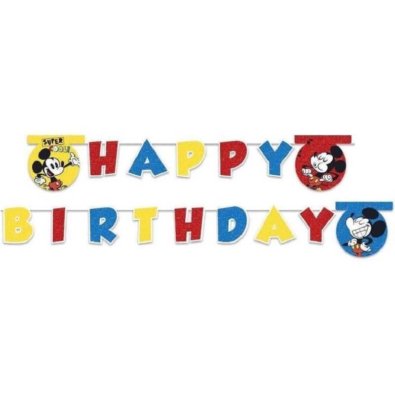 GUIRLANDE HAPPY BIRTHDAY MICKEY 2 METRES 