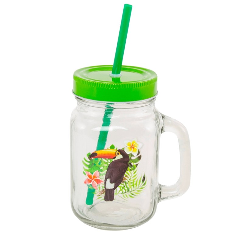 TASSE  TOUCAN PAILLE VERTE 19,5 x 10,6 x 7,8 cm 470 ml