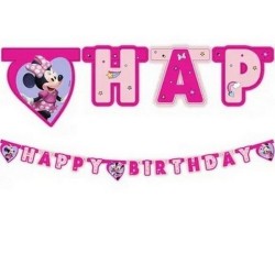 GUIRLANDE MINNIE LETTRES DECOUPEES HAPPY BIRTHDAY 2 METRES 