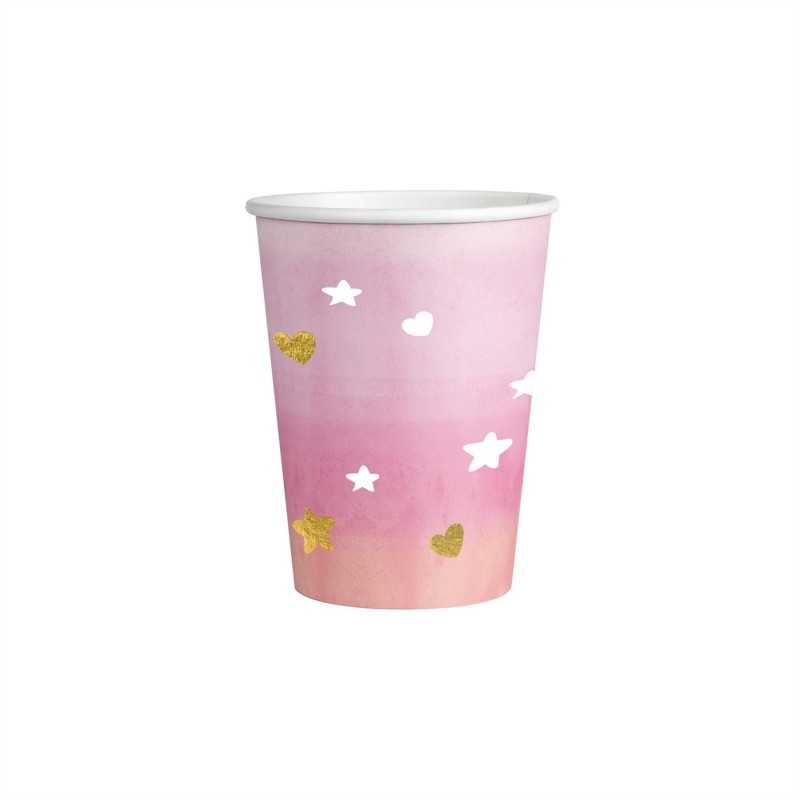 8 GOBELETS OH BABY ROSE 250 ML