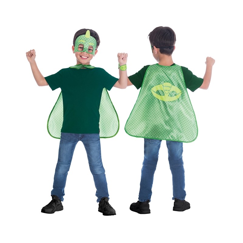 ENSEMBLE CAPE ET MASQUE PJ MASKS GECKO TAILLE UNIQUE 