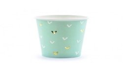 6 GOBELETS VERT MENTHE A MOTIF 