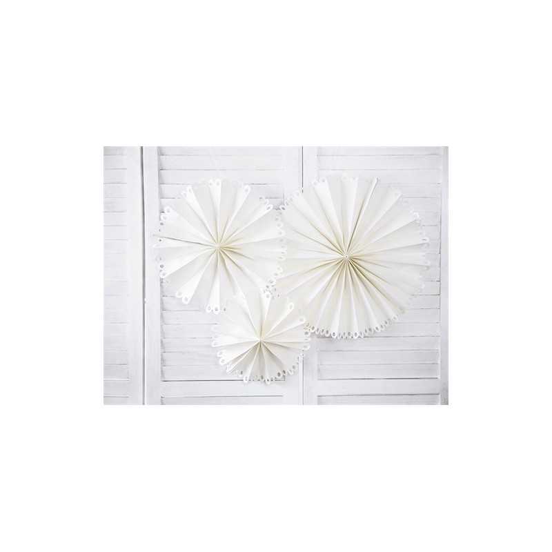 3 ROSETTES DECORATIVES BLANCHE