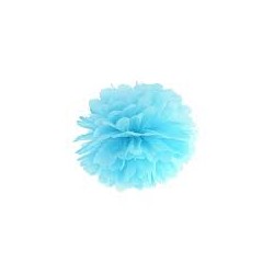 1 POMPOM BLEU  PAPIER 25 CM 