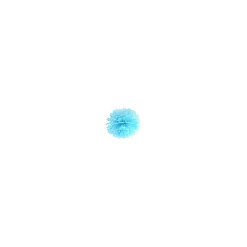 1 POMPOM BLEU PAPIER 25 CM 