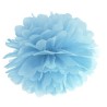 1 POMPOM BLEU CLAIR PAPIER 25 CM 