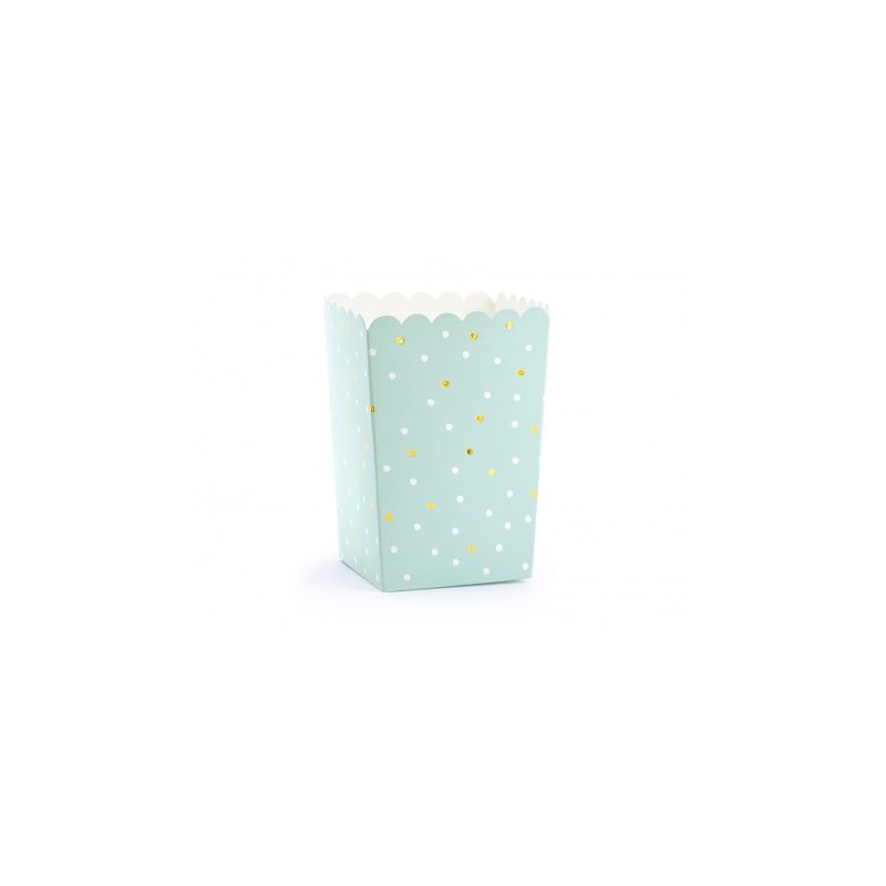 6 BOITES POP CORN VERT MENTHE 7 X 7 X 12.5 CM 