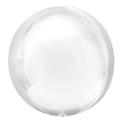 BALLON METALLIQUE ORBZ 15" BLANC SATIN 