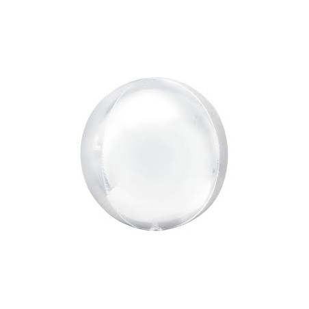 BALLON METALLIQUE ORBZ 15" BLANC SATIN 