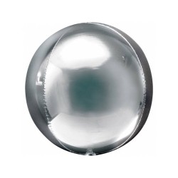 BALLON METALLIQUE ORBZ 15" GRIS PLATINE 