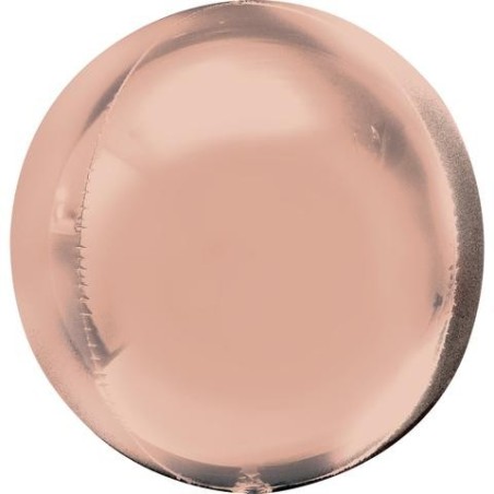 BALLON METALLIQUE ORBZ 15" ROSE PLATINE 