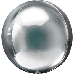 BALLON METALLIQUE ORBZ 15" PURE PLATINE 