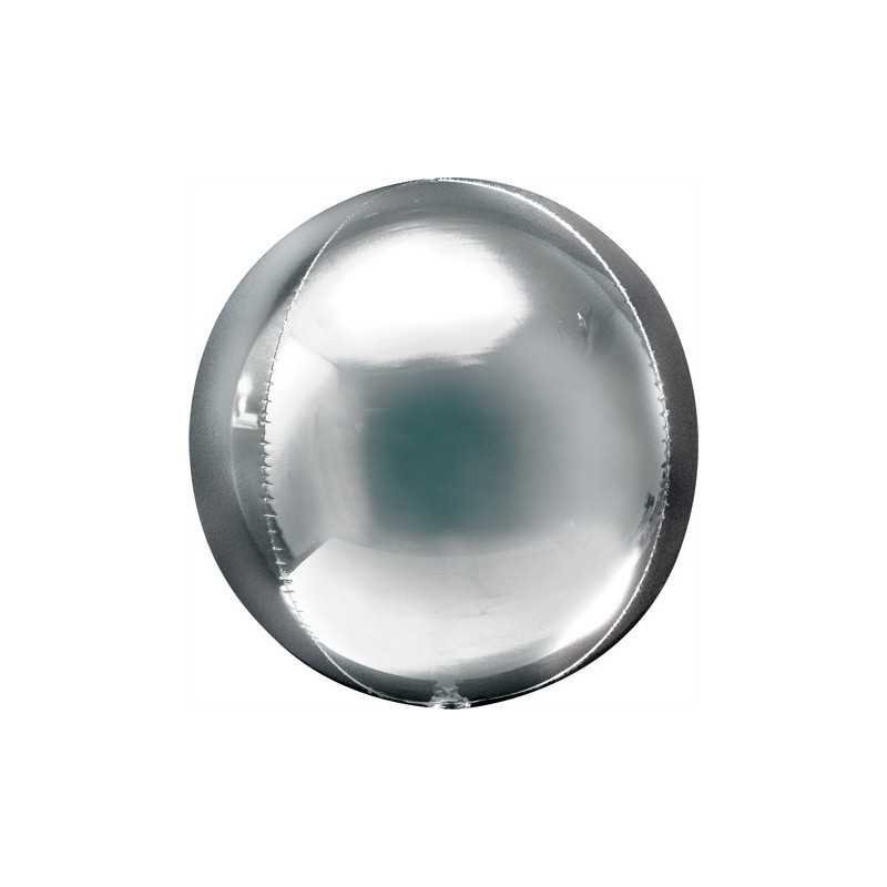 BALLON METALLIQUE ORBZ 15" PURE PLATINE 