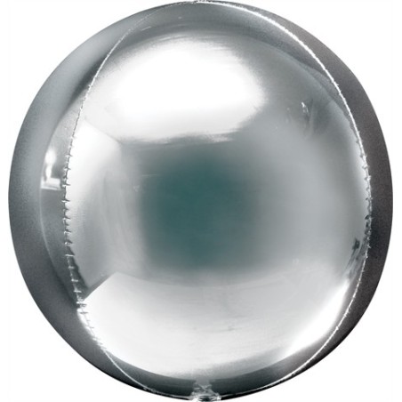 BALLON METALLIQUE ORBZ 15" PURE PLATINE 