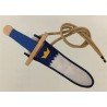 EPEE EN BOIS AVEC FOURREAU LANSQUENET BLANC-BLEU 30 CM