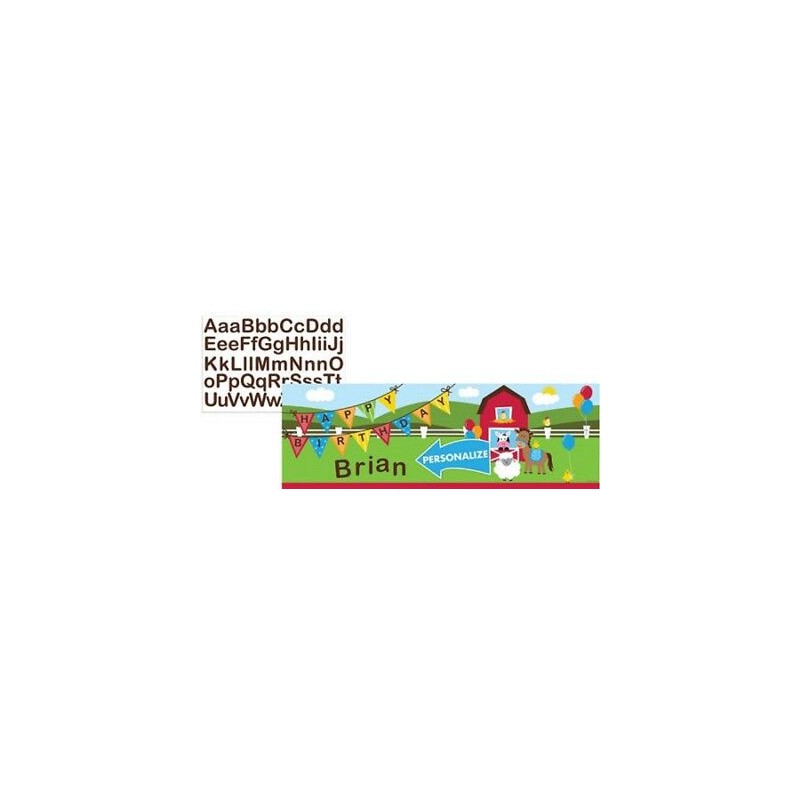 BANNER GEANTE PERSONNALISABLE THEME LA FERME 152.4 CM X 50.8 CM