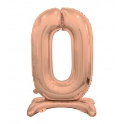 BALLON METALLIQUE CHIFFRE 0 ROSE GOLD 76 CM 