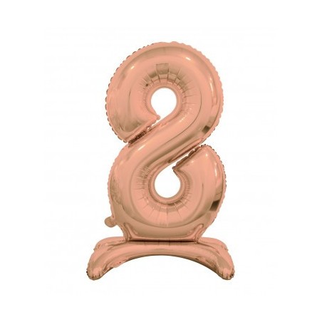 BALLON METALLIQUE CHIFFRE 8 ROSE GOLD  76 CM 