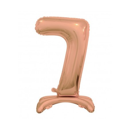 BALLON METALLIQUE CHIFFRE 7 ROSE GOLD  76 CM 