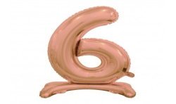 BALLON METALLIQUE CHIFFRE 6 ROSE GOLD 76 CM 