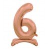 BALLON METALLIQUE CHIFFRE 6 ROSE GOLD 76 CM 