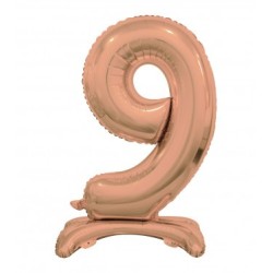 BALLON METALLIQUE CHIFFRE 9 ROSE GOLD  76 CM 